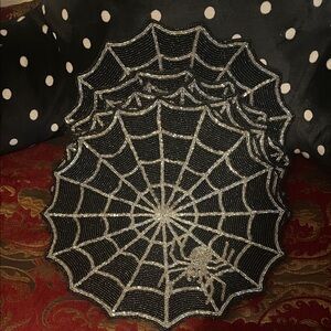 6 Spider Web Beaded Placemats